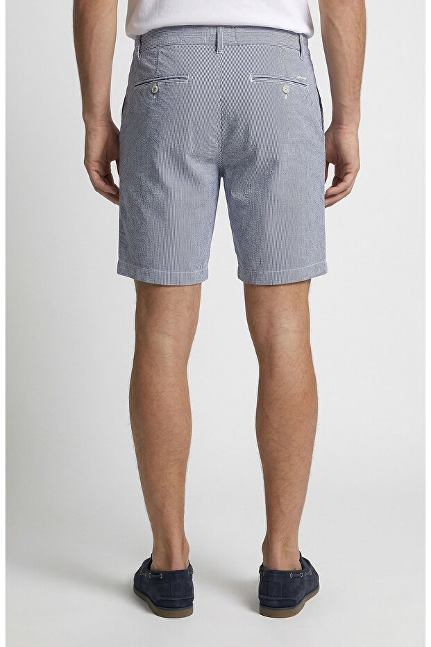 Mavi Çizgili Şort - 3