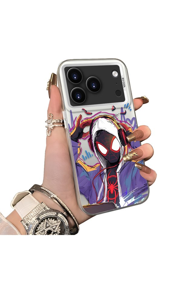 Spider-Man Couple Case Compatible with iPhone 17 Pro Max/18 Pro Max Acrylic Back Silicone Edge Protection