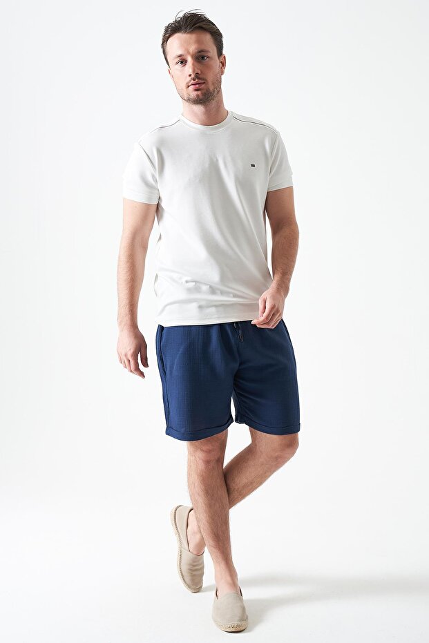 Men's Indigo Baggy Double Leg Muslin Shorts