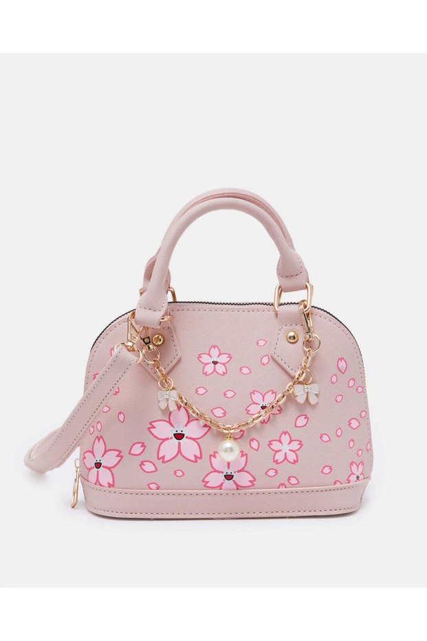 Girls Pink Embellished Crossbody Bag