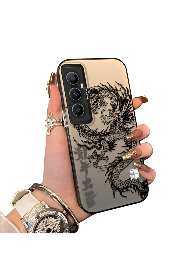 Realme C65 4g Compatible Hard Acrylic Back Silicone Edge Lens Protection Case