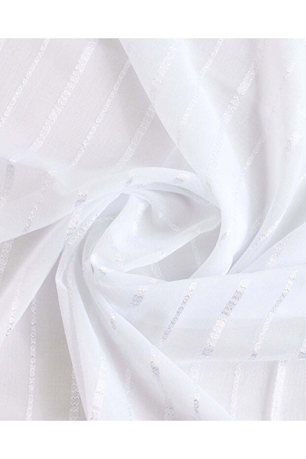 Girls White Solid Scarf - 4