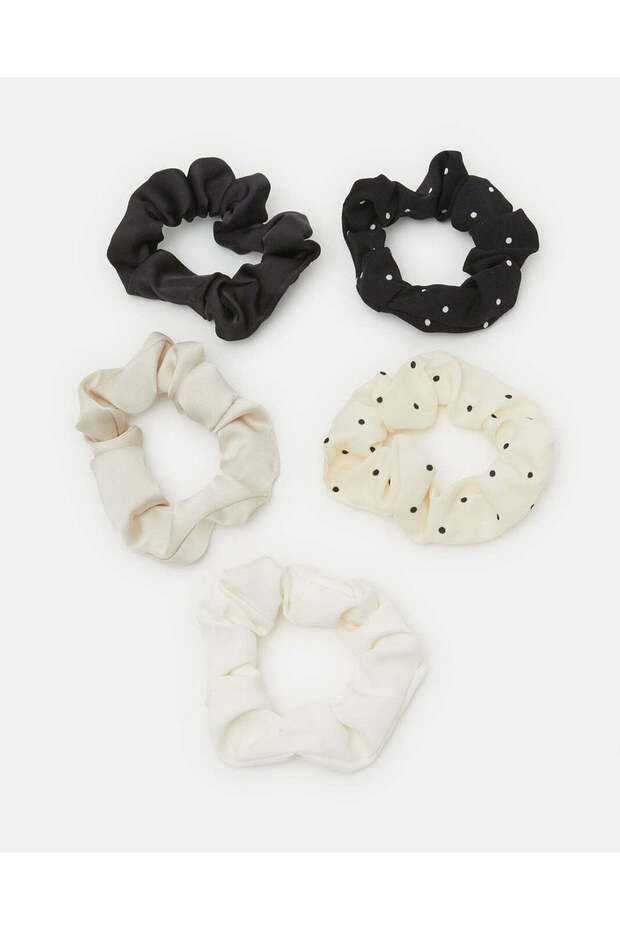 Women Assorted Printed Hair Scrunchy Set (5 Piece)