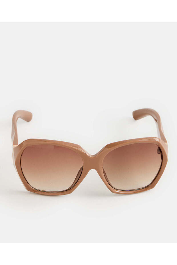 Women Beige Oversized Sunglasses