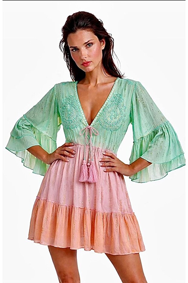 Women’s Boho Embroidered Mini Dress