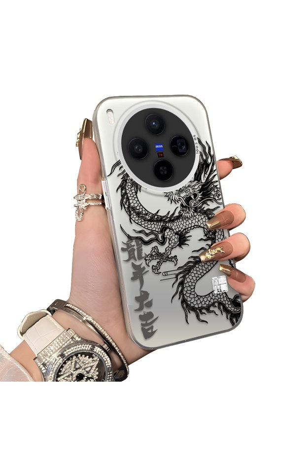 Vivo X300 Compatible Hard Acrylic Back Silicone Edge Lens Protection Case