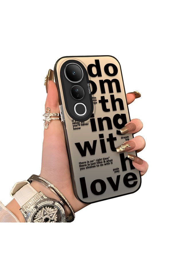Vivo V50 Lite 4G/5G Compatible Hard Acrylic Back Silicone Edge Lens Protection Stylish Print Case