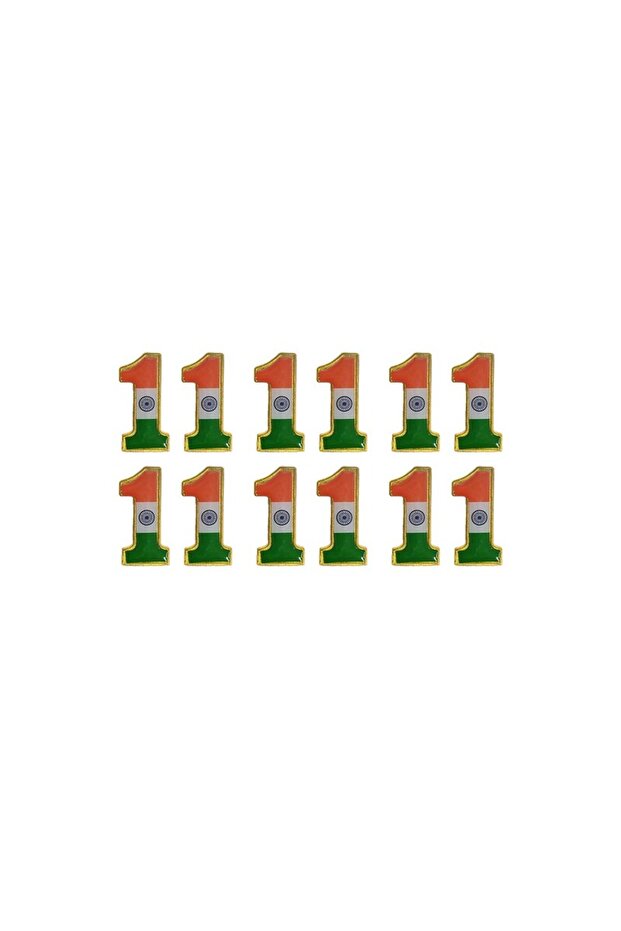 National Flag India Metallic Pin Safety Badge (12 Pack)