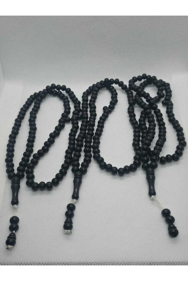 Black Colored Plastic Stone 99-Grain Prayer Rosary Triple Bulk Pack Black 99-Piece Rosary 3 Pieces