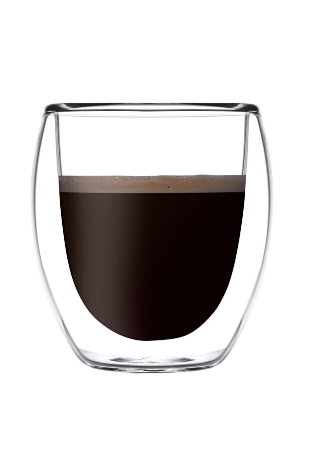Gülmen Kri̇stal 6-Pack Duplo Double-Walled 80Cc Espresso Borosilicate Glass