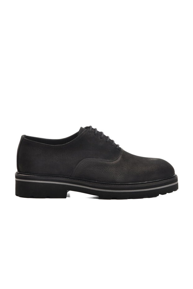 Black Nubuck Genuine Leather Men's Classic Shoes
