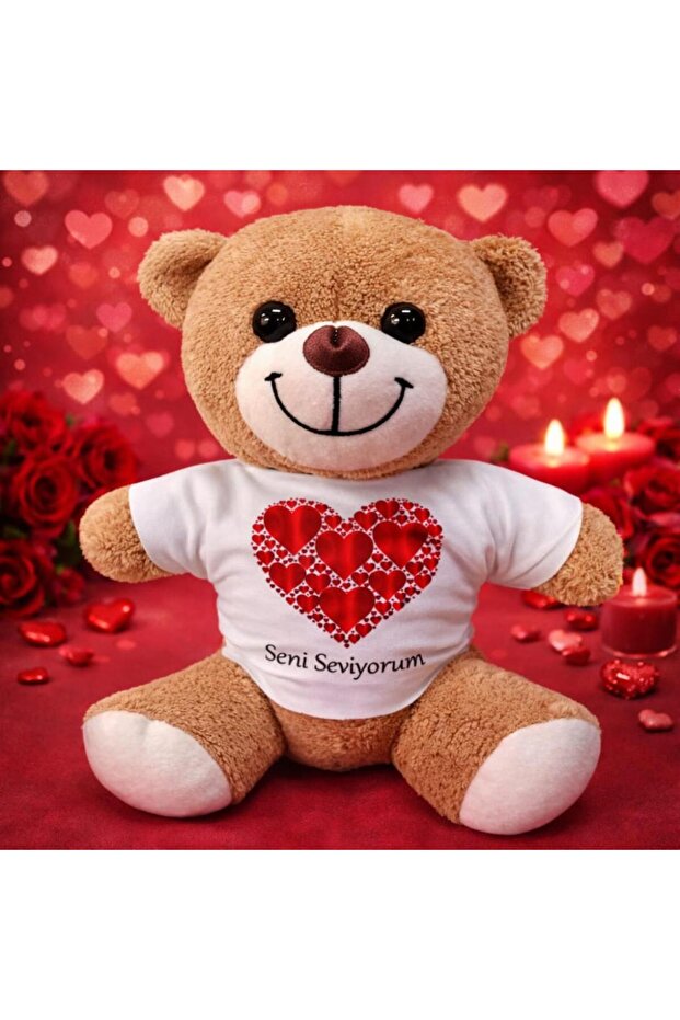 Best I Love You T-Shirt Brown Plush Teddy Bear 25 cm