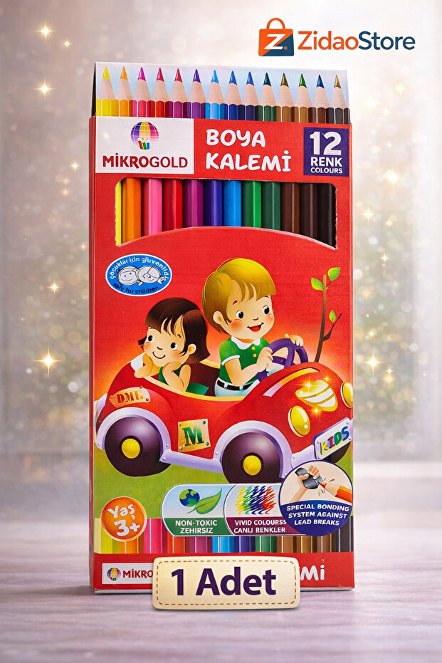 12-Pack Dry Crayons 12 Colors Crayon Set for Kids + Mini Toy and Candy Gift