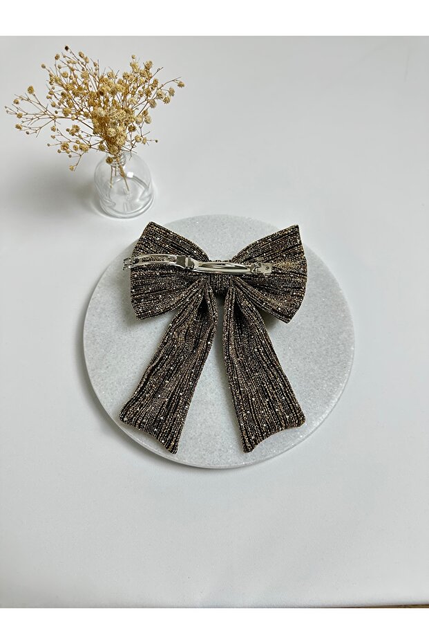 Gold Buzzy Stone Bow Automatic Buckle - 4