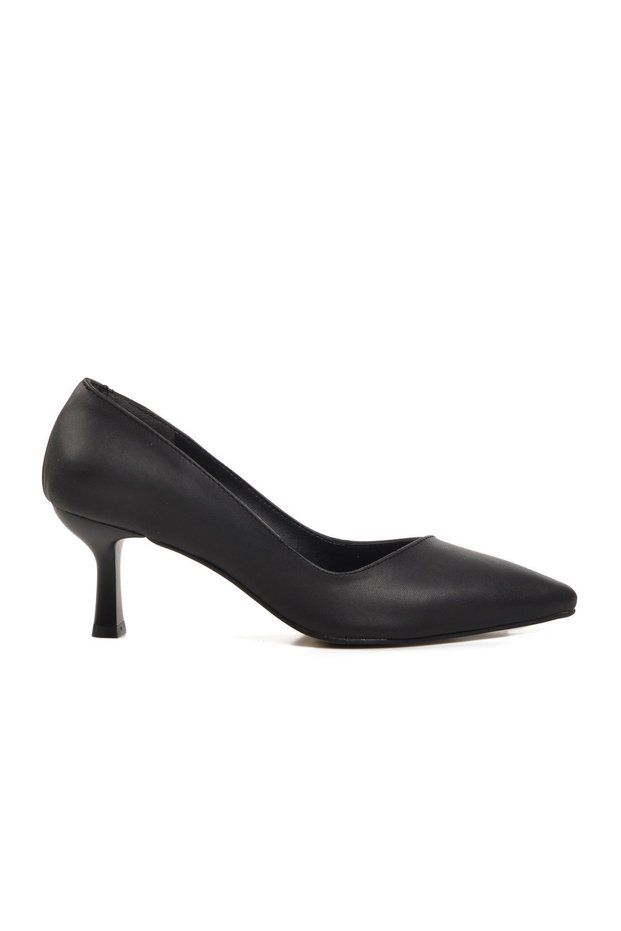 Black Skin Women's Heeled Stiletto Shoes