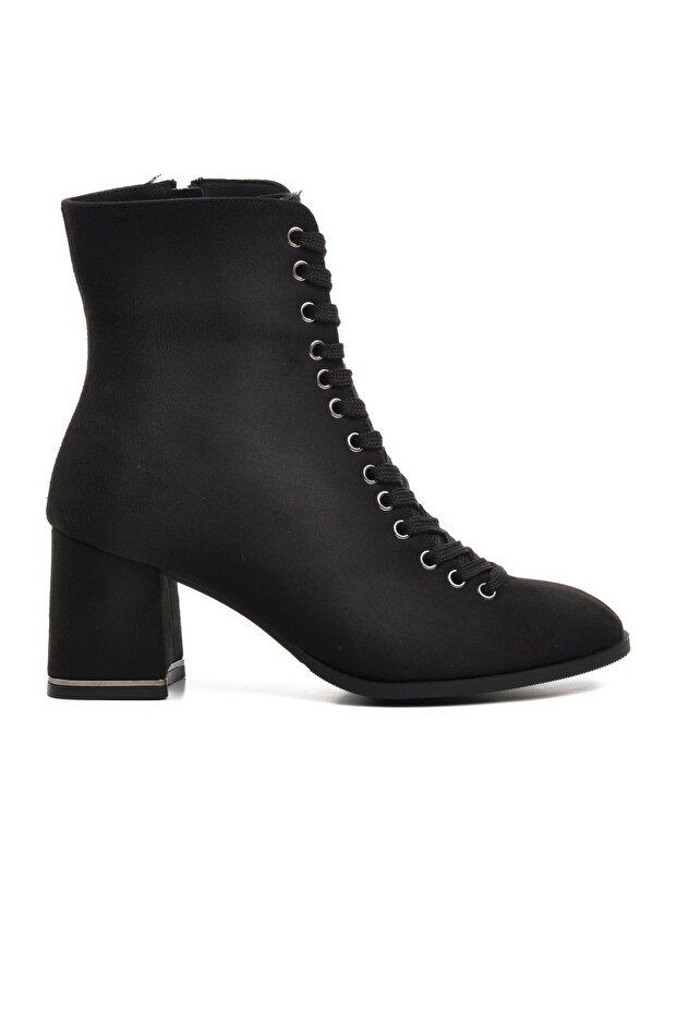 Black Suede Women's Heeled Boots
