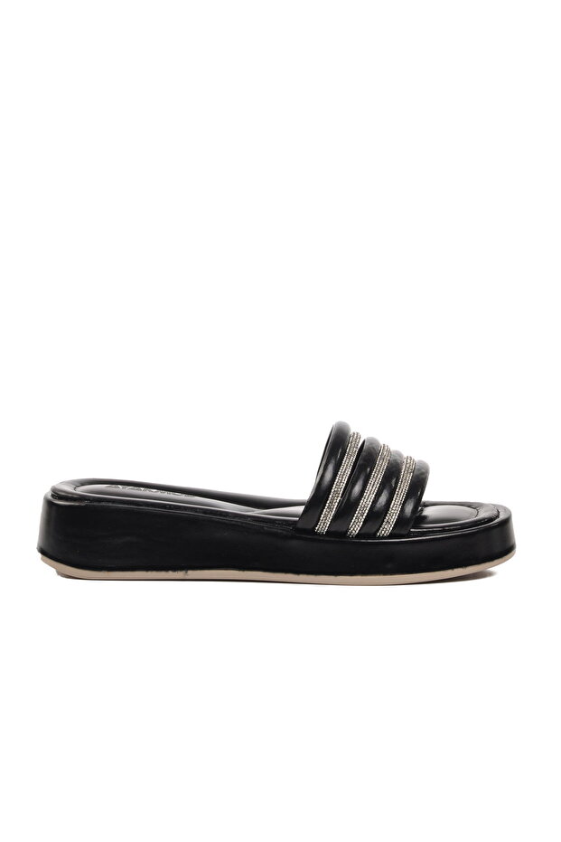 Black Patent Leather Women's Slippers