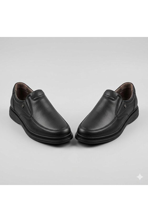 M840 Inside and Outside H Genuine Leather Heel Spur Supported Very Comfortable Daily Men's Shoes Black