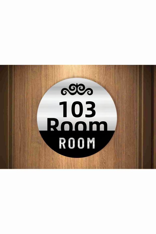 Apartment Apartment Hotel Office Door Number Black and Silver Plexiglass 12X12 cm (Customizable)