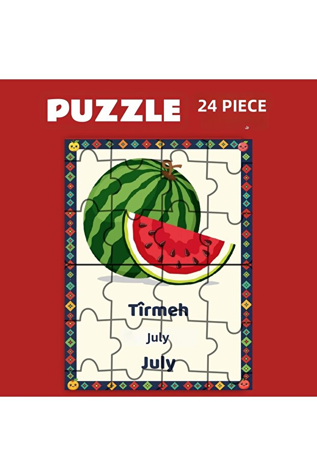 Pazil Bi Kurdî Tîrmeh July - Kurdish Puzzle (24 Pieces - A5)