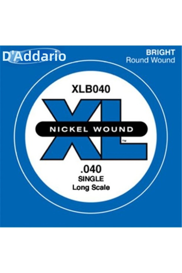 Xlb040 Bass Guitar Single String, (Left), XL Nickel Wound, 0.040 g Bass String Single Nickel Round Wound Lo