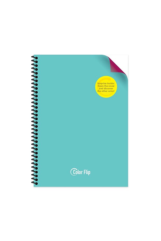 A4 Spiral Pp Cover Striped Double Color Notebook - Turquoise