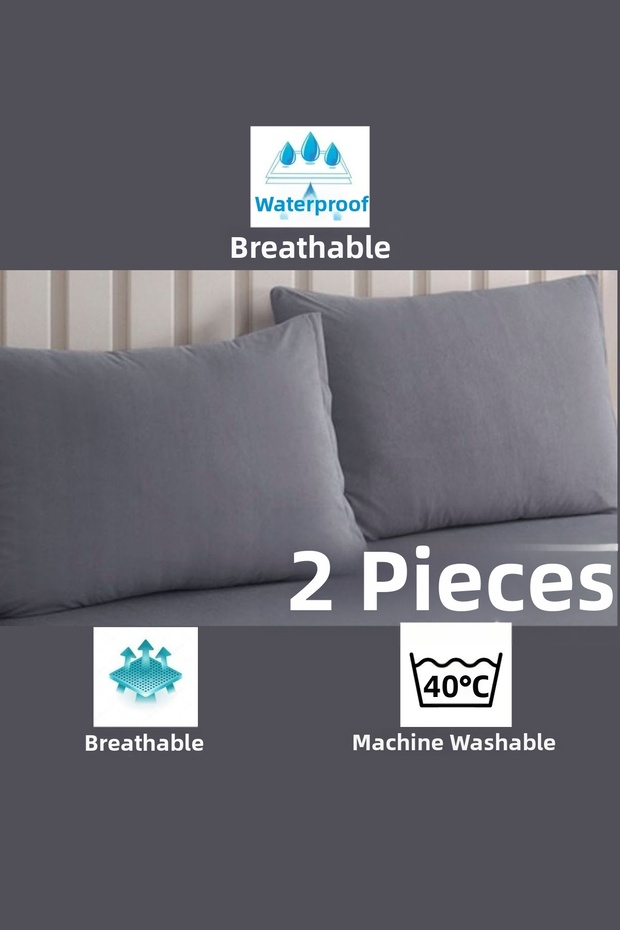 Colorful Micro Zipper Waterproof Liquid Proof Pillow Mattress Protector I Pillow Protector (2 Pieces)