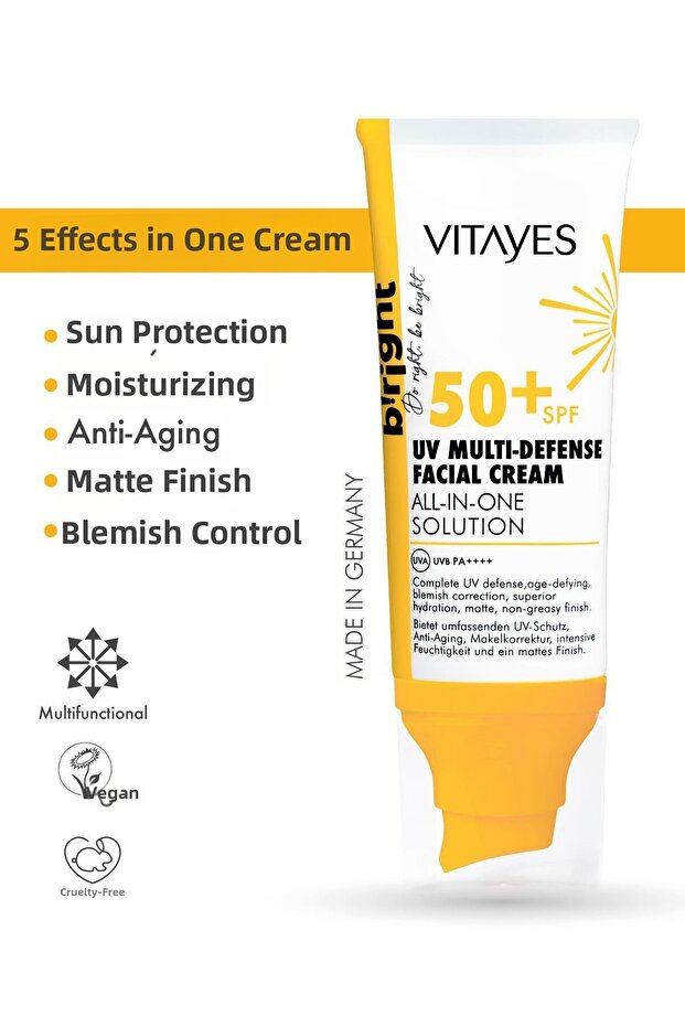 Facial Sunscreen Spf50 Multifunctional High Uv Protection Anti Aging Moisturizing Skin Care 50ml
