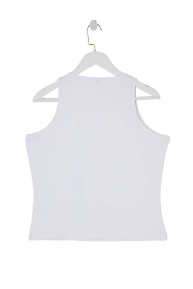 Beyaz Halter Yaka Esnek Rahat Büyük Beden Atlet  TBBSS26CV00014 - 6