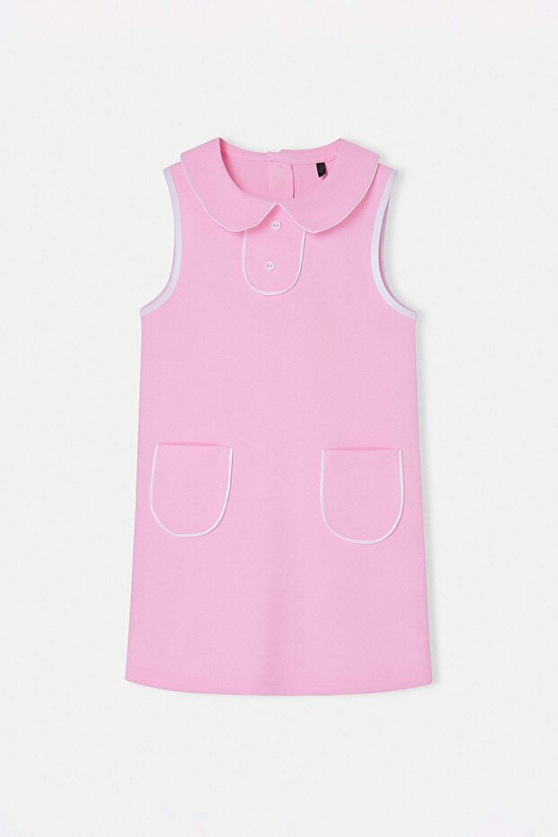 Pembe Kısa / Mini Cep Detaylı Düz Örme Elbise TKDSS26EL00015 - 2