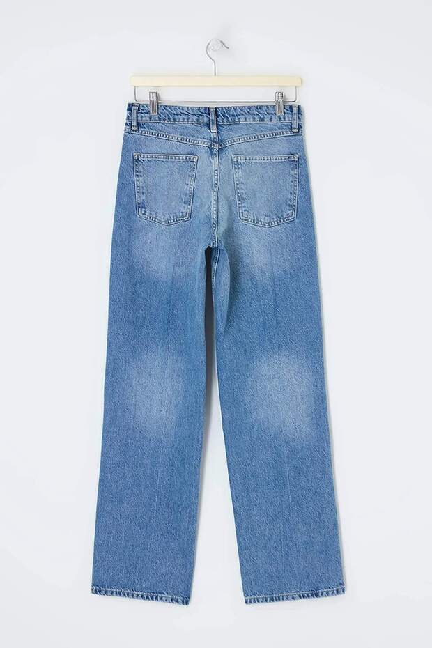 Trendyol Studio Collection Mavi More Sustainable Yüksek Bel Straight Düz Kesim Jeans TWOSS26JE00238 - 7