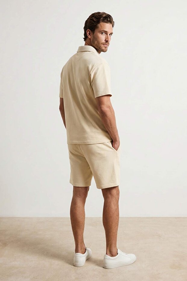 Taş Loose Fit Polo Yaka Kalın Eşofman Takımı TMNSS26EM00001 - 3