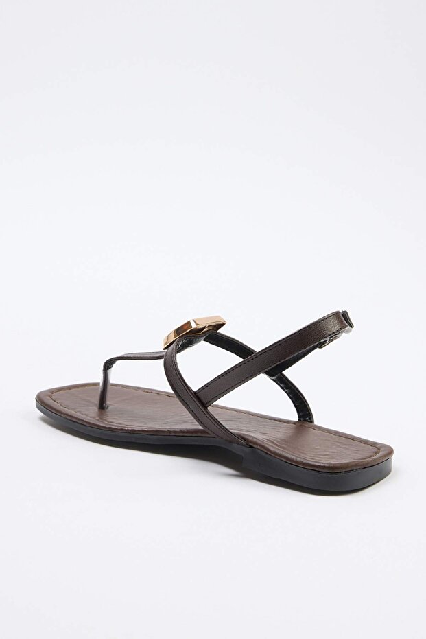 Koyu Kahverengi Kadın Sandalet TAKSS26SD00018 - 4