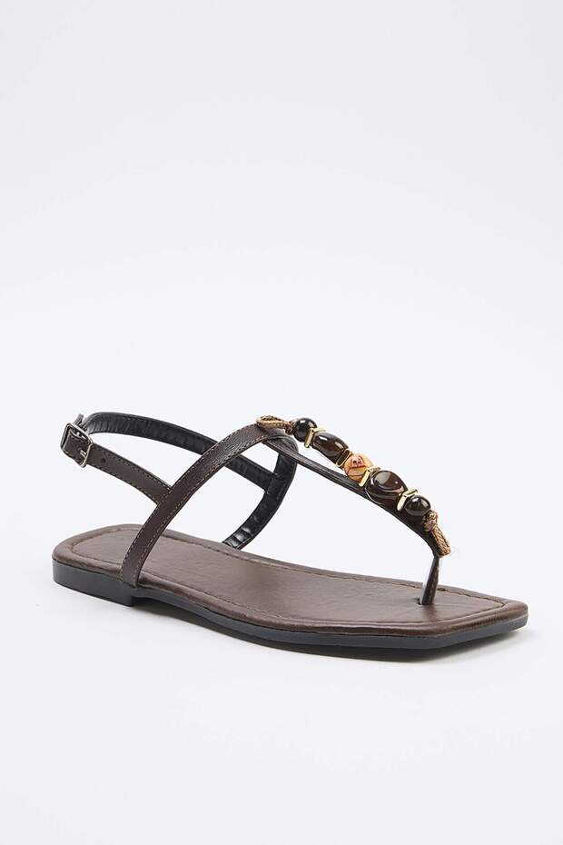 Koyu Kahverengi Kadın Sandalet TAKSS26SD00010 - 2