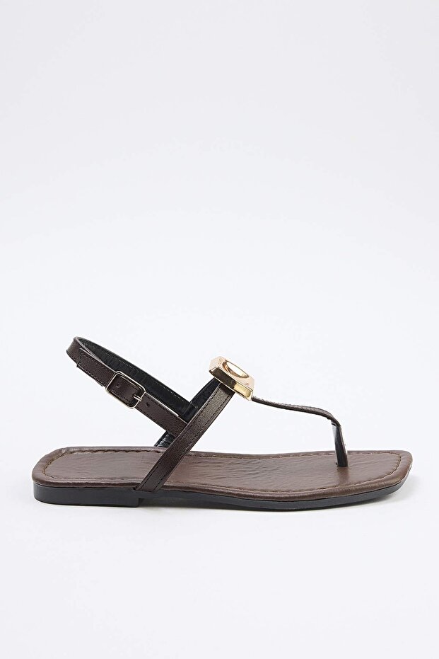 Koyu Kahverengi Kadın Sandalet TAKSS26SD00018 - 3