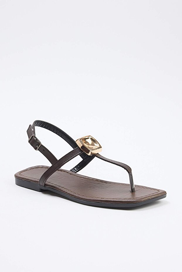 Koyu Kahverengi Kadın Sandalet TAKSS26SD00018 - 2