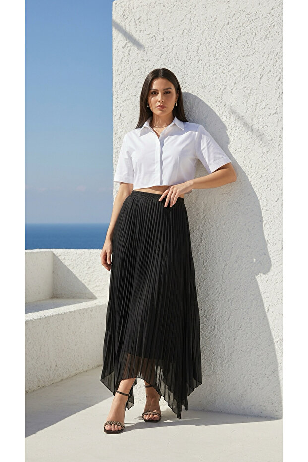 SİYAH ASİMETRİK ETEK - 1