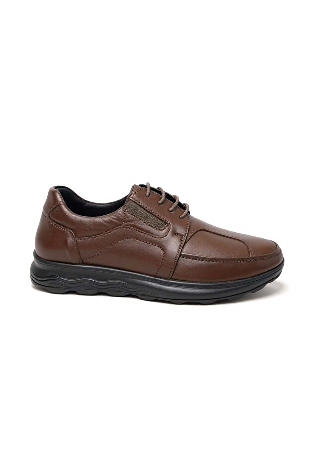 Men's Leather Full Comfort Casual Shoes K572 - Brown - 41