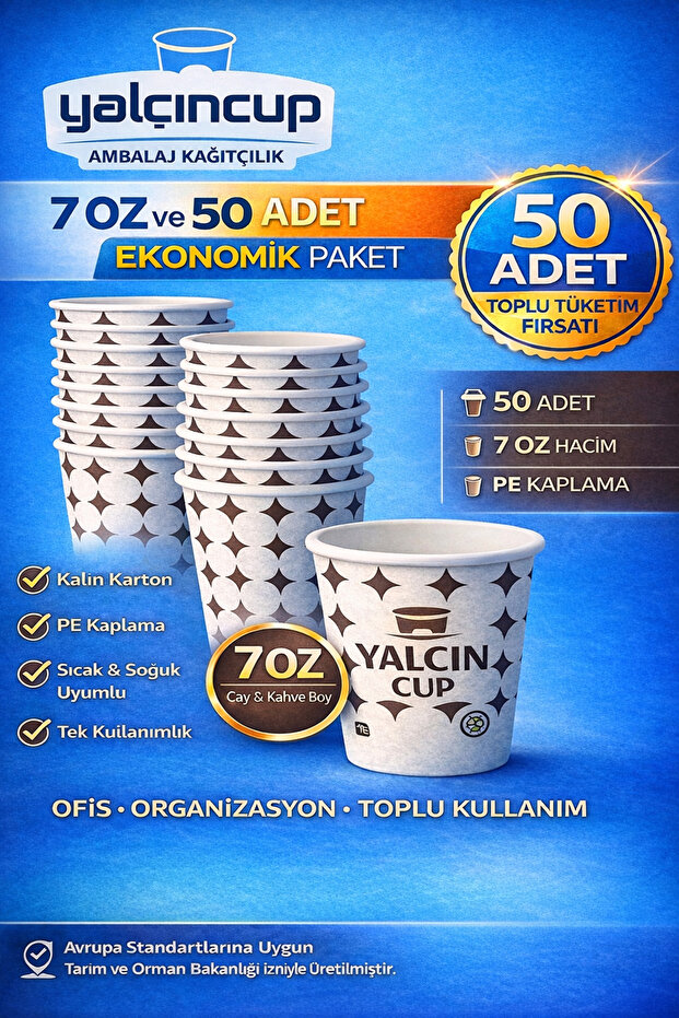 7 oz Karton bardak 50 adet - 1