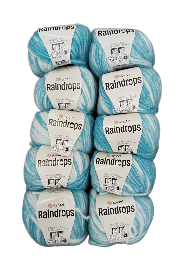 Raindrops 10-Piece Knitting Yarn Set Embroidered Hand Knitting Yarn Set Color No 2917