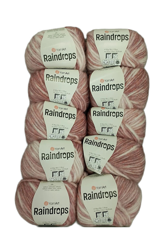 Raindrops 10-Piece Knitting Yarn Set Embroidered Hand Knitting Yarn Set Color No 2905
