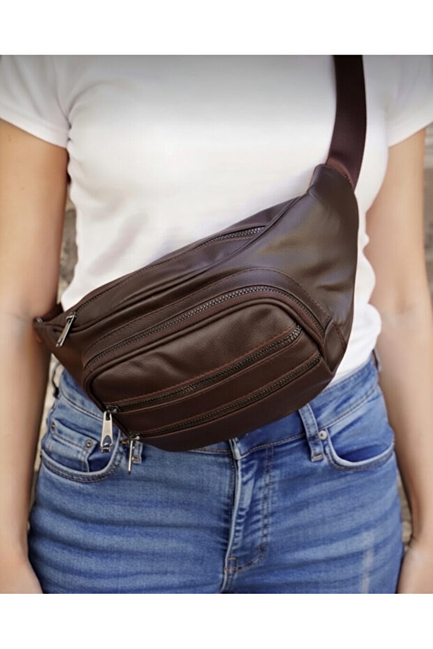 Genuine Leather Handmade Adjustable Handle Unisex Freebag Waist and Crossbody Bag