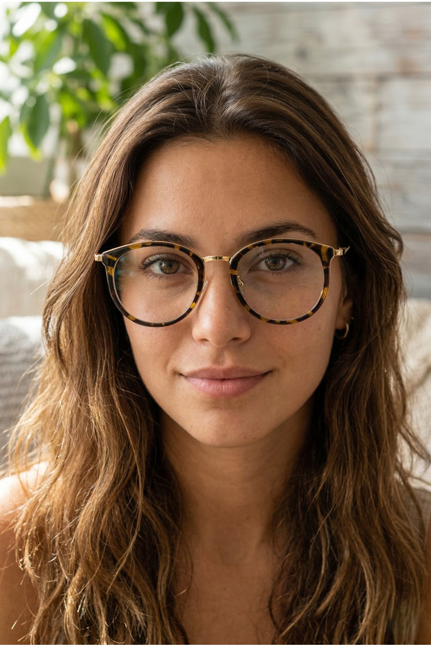 إطار معدني دائري POSY BLUE LIGHT PROTECTION مع 50 نظارة طبية متوافقة مع إيكارتمان قابلة للتغيير