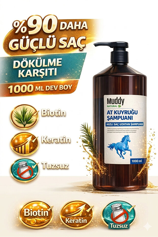 Anti-Dandruff and Anti-Hair Loss Horsetail Plant Extract Shampoo 1000 Ml.