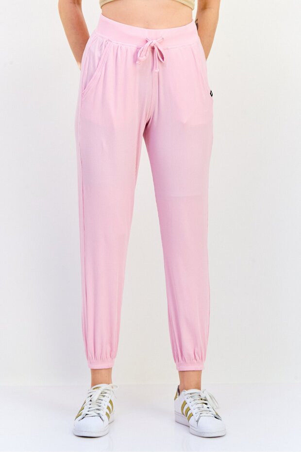Women Relaxed Fit Training Track Pants, Pink