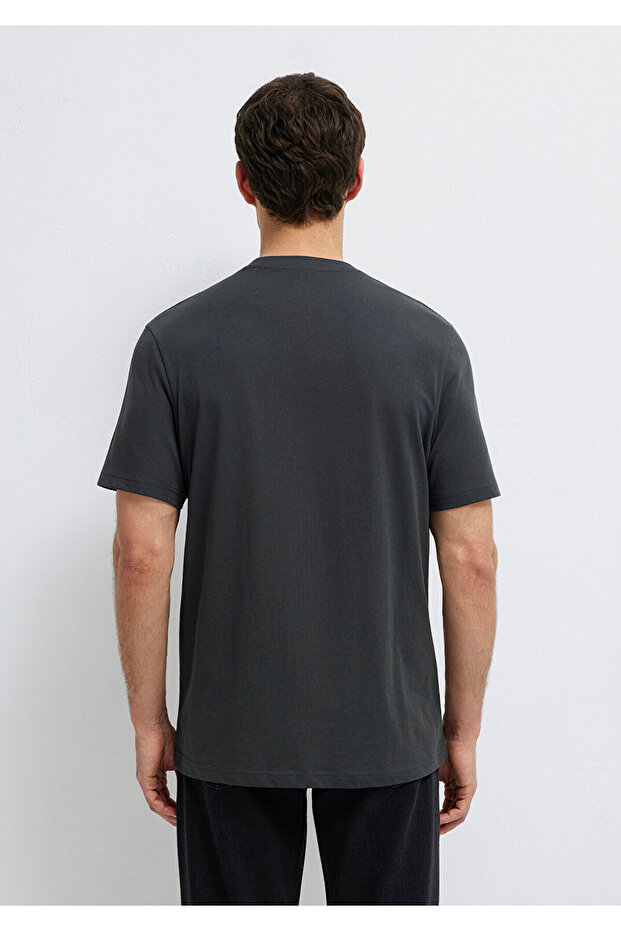 Antrasit Basic Tişört Regular Fit / Normal Kesim 0613477-70092 - 6