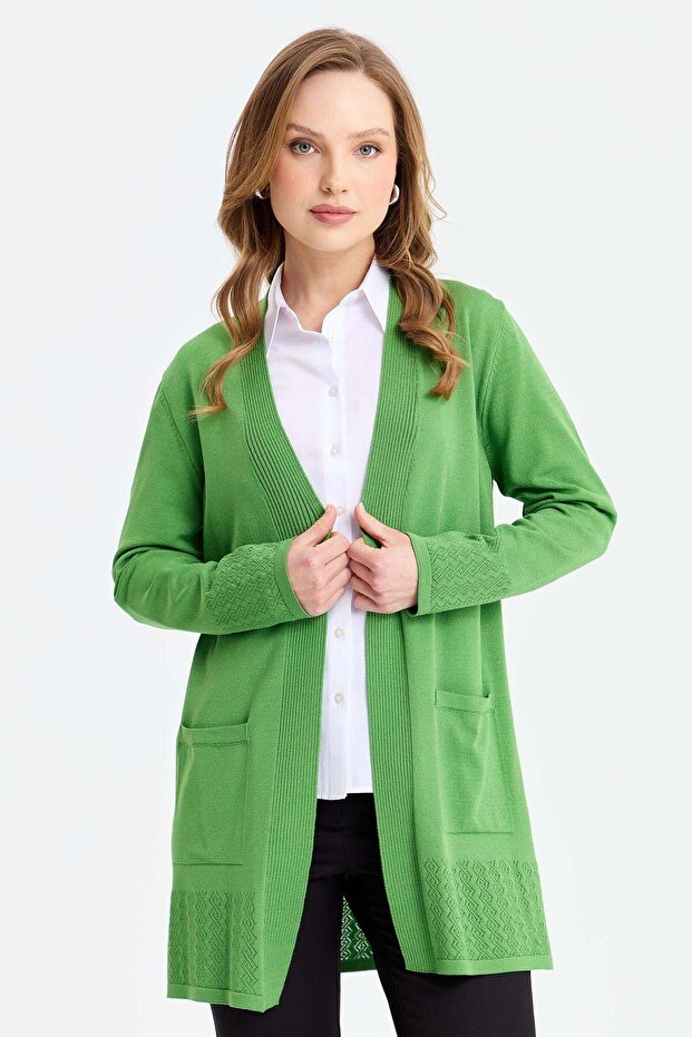 Women's Knitwear Araboy Summer Thin Jacket Moss