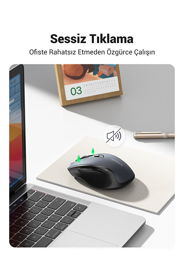 4000 DPI Dual Mode 2.4GHz Kablosuz ve Bluetooth Sessiz Optik Mouse, 90855 - 2