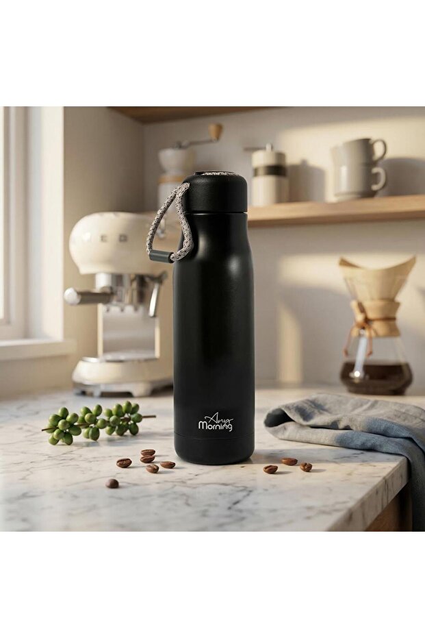 BA21547 Thermos 600 Ml, Stainless Steel, Leak-Proof Lid, 8 Hours Hot, Black