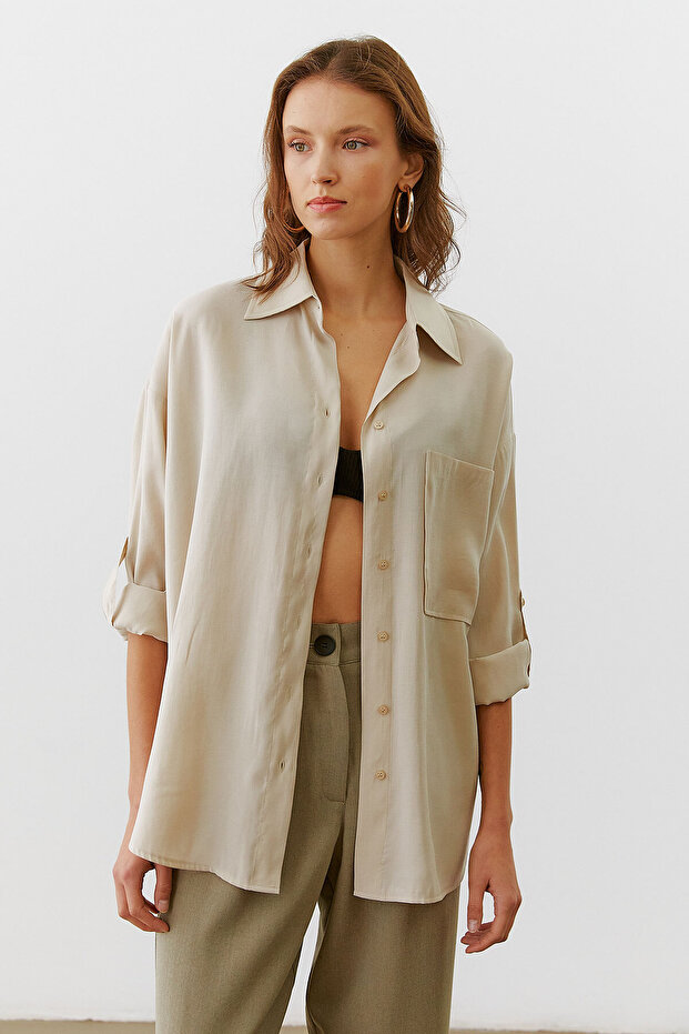 Apoletli Oversize Gömlek - 5